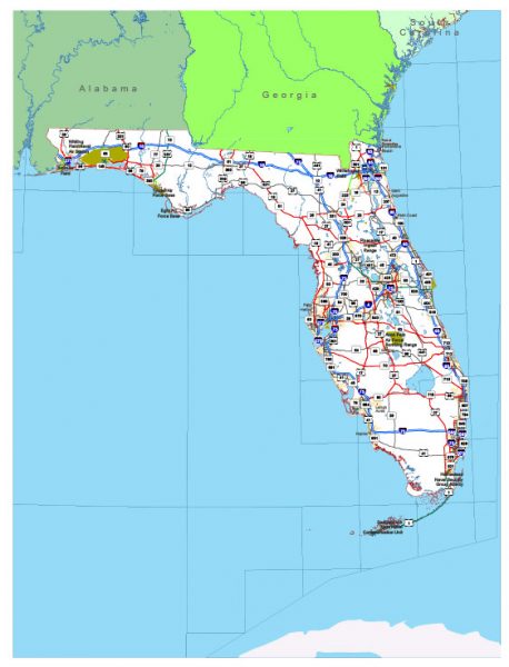 458x600 Free Vector Map State Florida Us Adobe Illustrator And Pdf Download