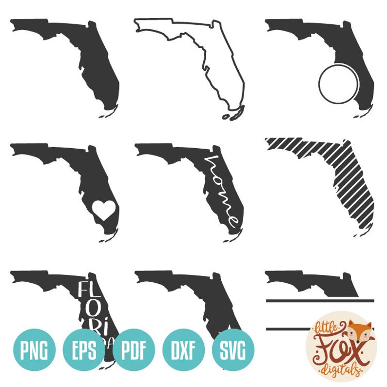 794x794 Vector Florida Map Design State Vector Map Etsy