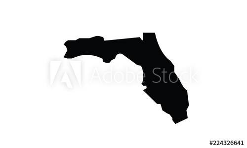 500x300 Florida Outline Map Black Usa State Borders Black Vector