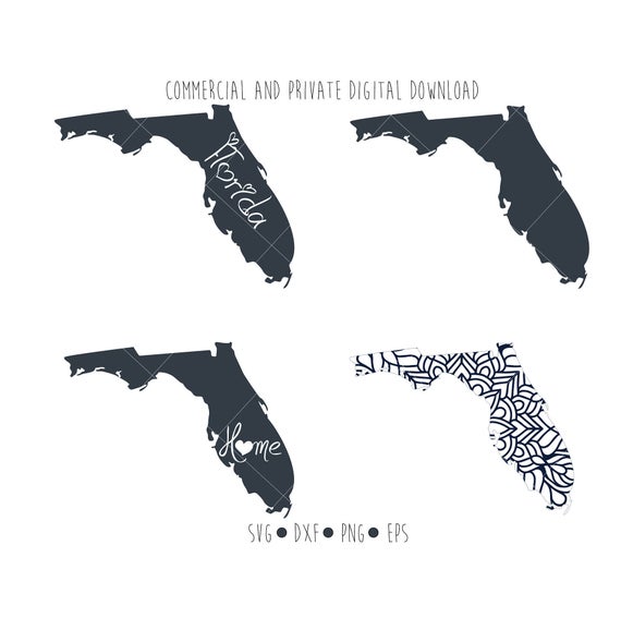 570x578 Florida State Digital Mandala Florida Outline Vector Clipart Etsy