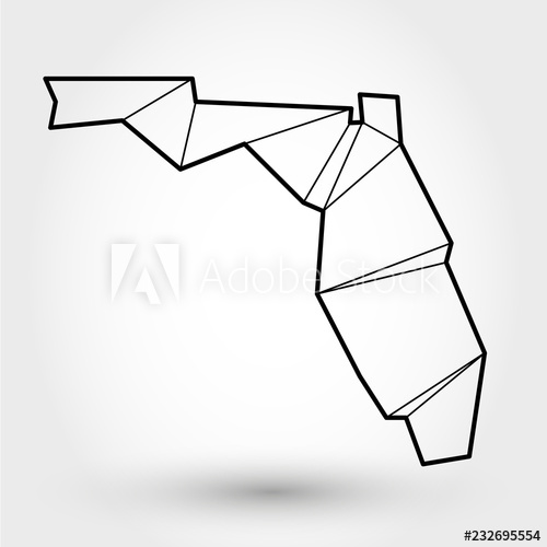 500x500 Black Outline Map Of Florida