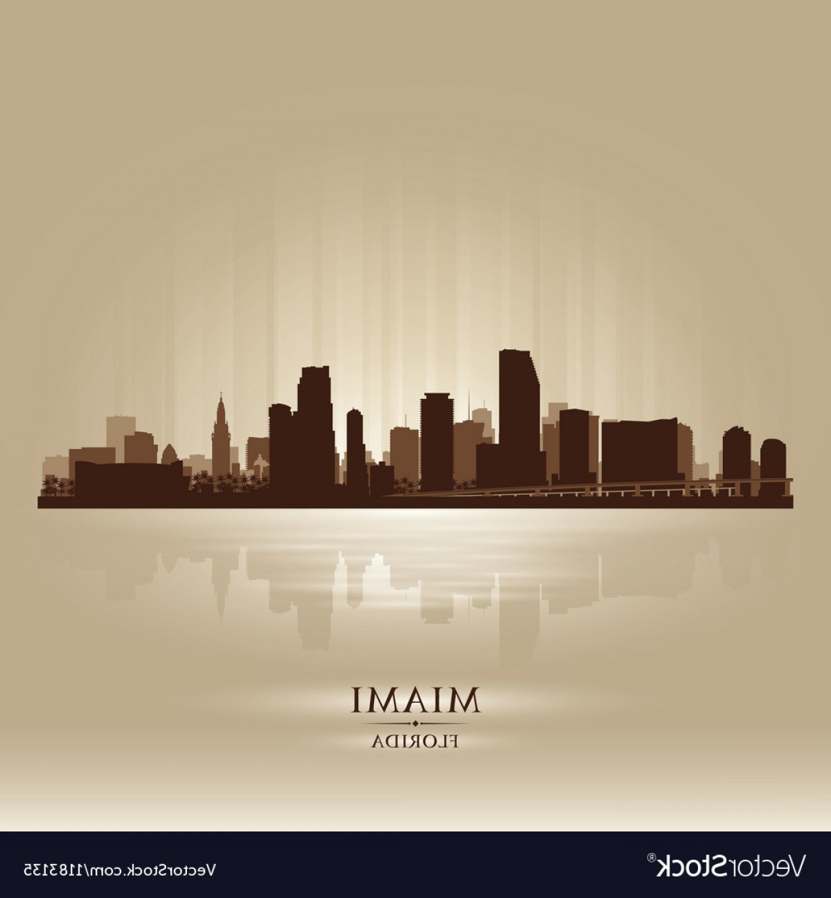 1200x1296 Miami Florida Skyline City Silhouette Vector Soidergi