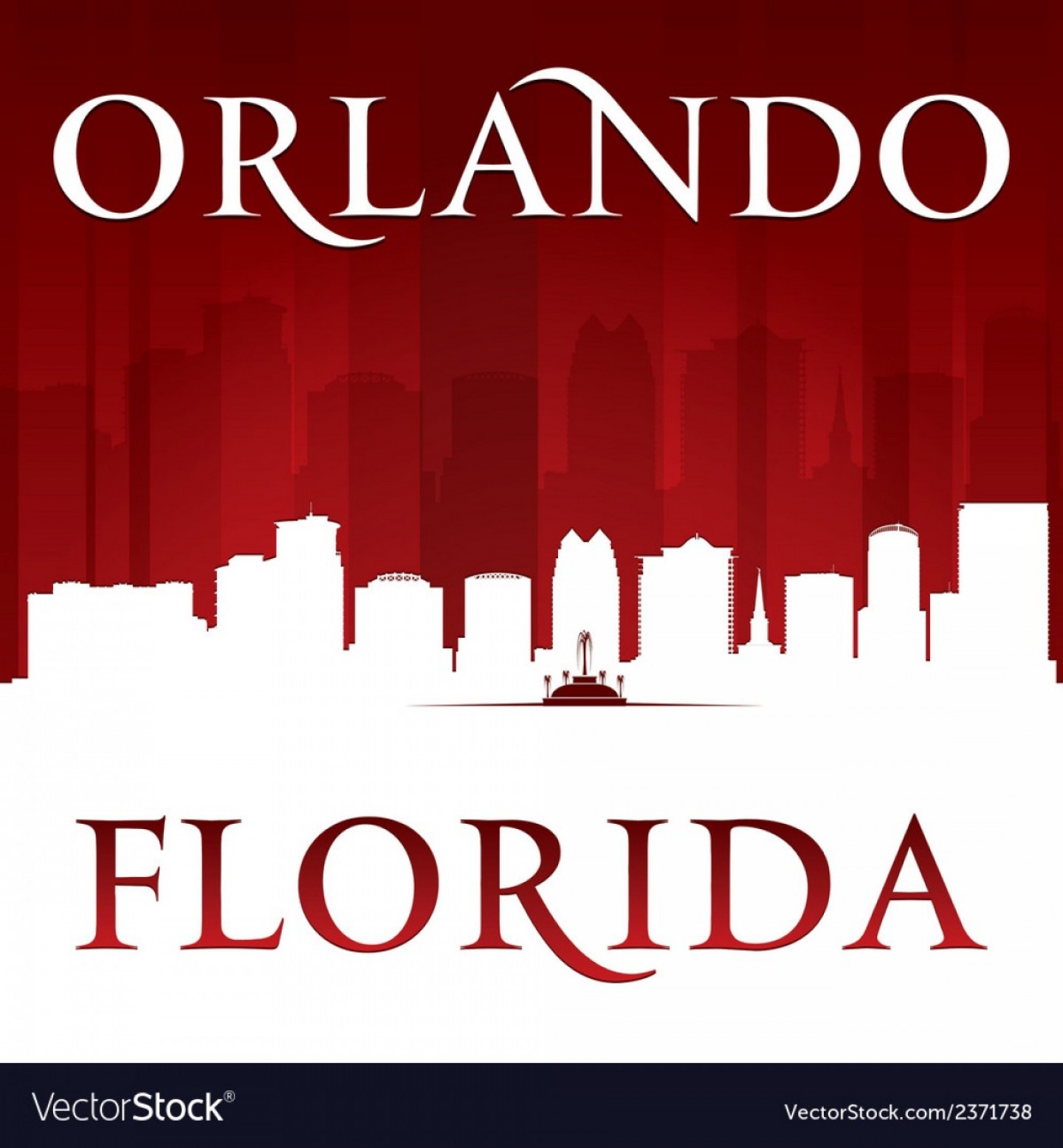 1440x1555 Orlando Florida City Skyline Silhouette Vector Hoodamathrun