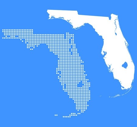450x416 Dotted And Silhouette Florida Map Royalty Free Vector Graphics
