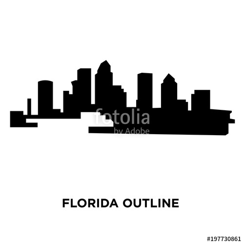 500x500 Florida Silhouette Png On White Background, Vector Illustration