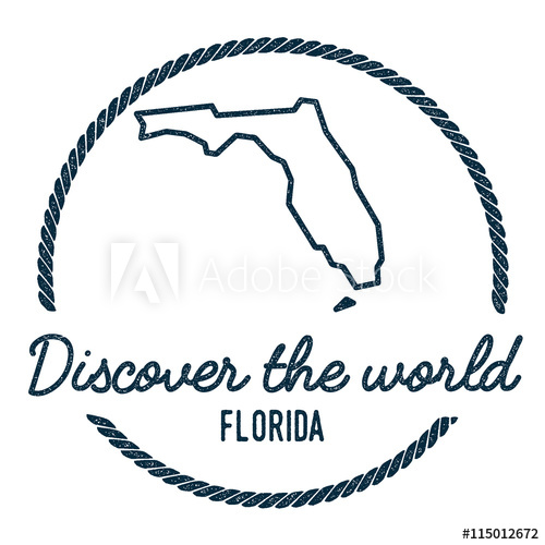 Florida Map Outline Vintage Discover The World Rubber Stamp 500x500 Florida Map Outline Vintage Discover The World Rubber Stamp