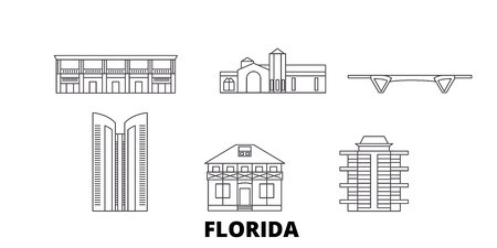 United States, Fort Lauderdale Line Travel Skyline Set United 450x225 United States, Fort Lauderdale Line Travel Skyline Set United