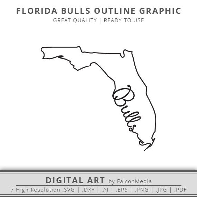 Bulls Florida Florida State Florida Outline Etsy 794x794 Bulls Florida Florida State Florida Outline Etsy