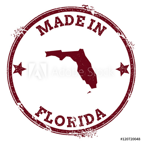 500x500 Florida Vector Seal Vintage Usa State Map St Grunge Rubber