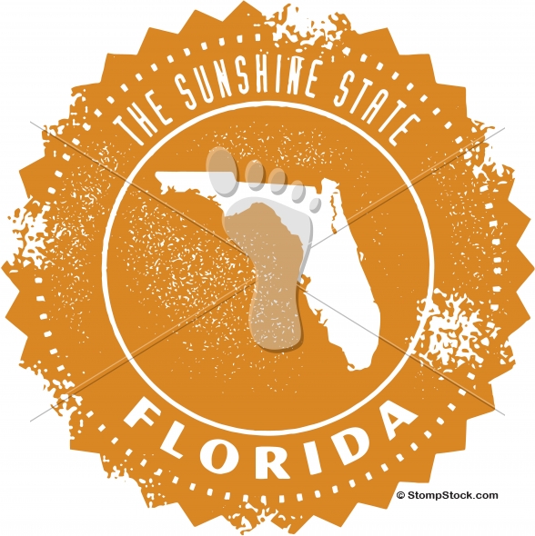 588x590 Vintage Florida Usa State Stamp