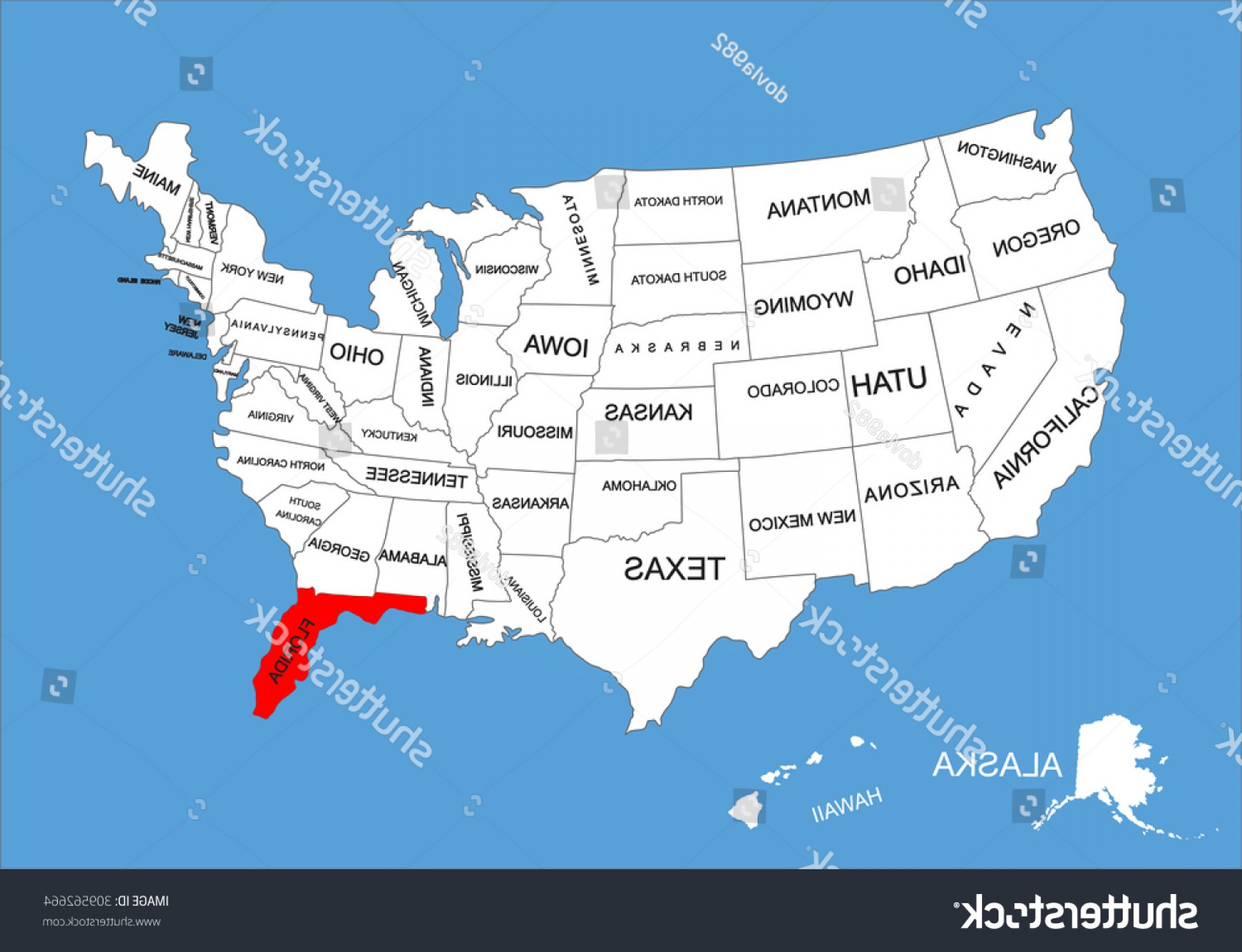 1800x1380 Florida State Usa Vector Map Isolated Handandbeak