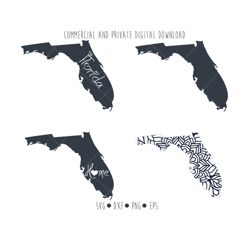 794x805 Florida State Digital Mandala Florida Outline Vector Clipart Etsy