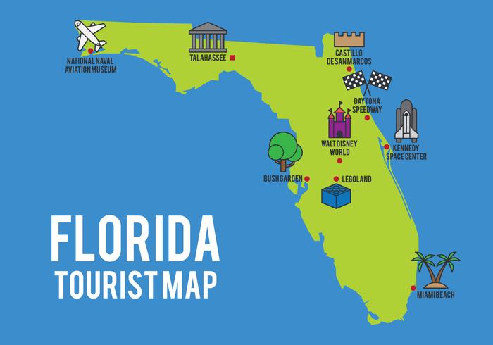 700x490 Cartoon Map Of Florida State