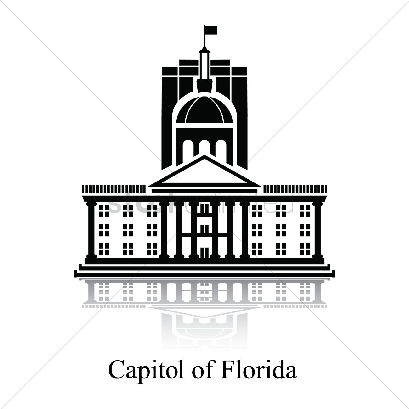 1300x1300 Capitol Of Florida Vector Image