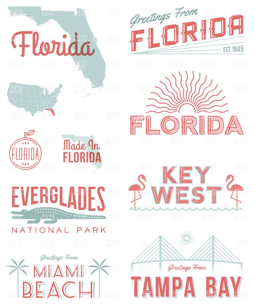 847x1024 Florida Typography Graphics Things We Like Florida, Art