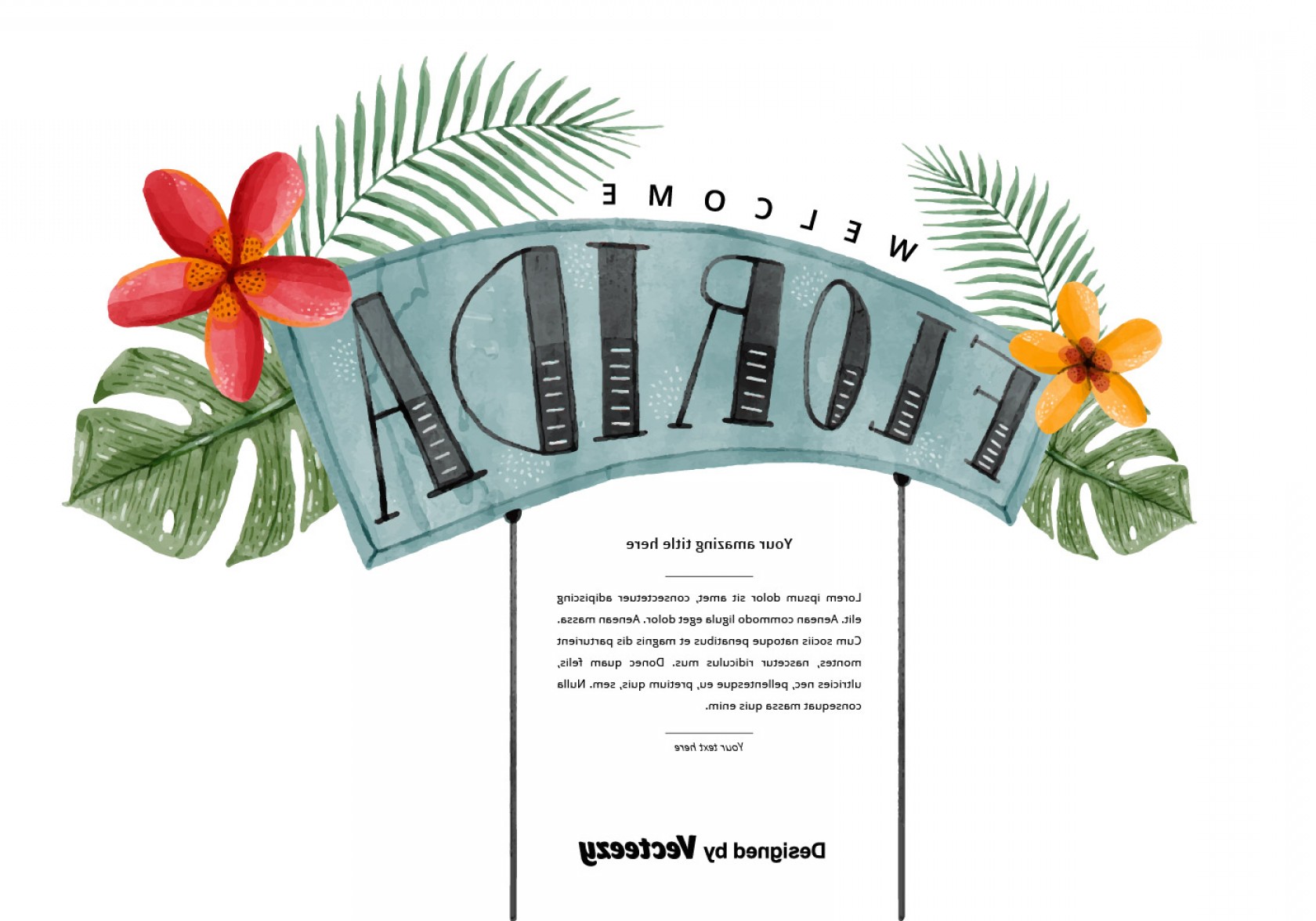 1680x1176 Free Florida Welcome Watercolor Vector Hoodamathrun