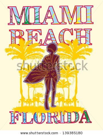 358x470 Miami Beach Florida Vector Art