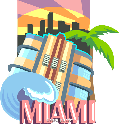 467x480 Miami Florida Royalty Free Vector Clip Art Illustration