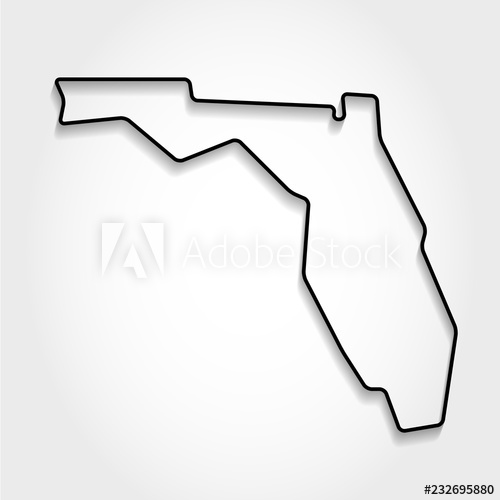 Florida Black Outline Map 500x500 Florida Black Outline Map