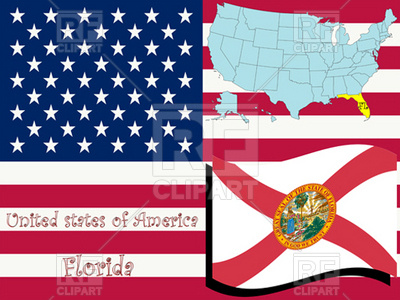 Wavy Florida State Flag And Outline Vector Image Of Signs, Symbols 400x300 Wavy Florida State Flag And Outline Vector Image Of Signs, Symbols