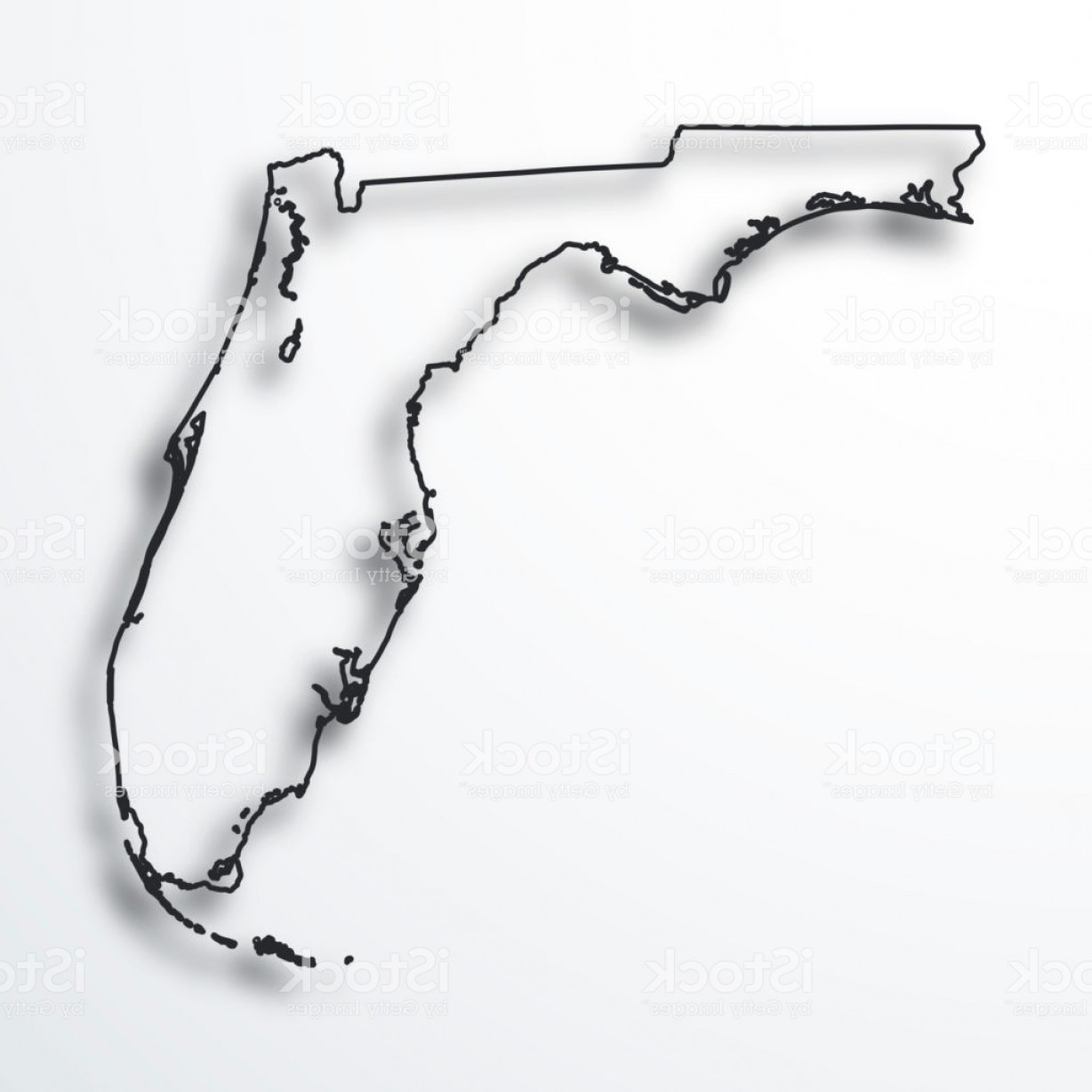 Florida Map Black Outline With Shadow On White Background Gm 1228x1228 Florida Map Black Outline With Shadow On White Background Gm