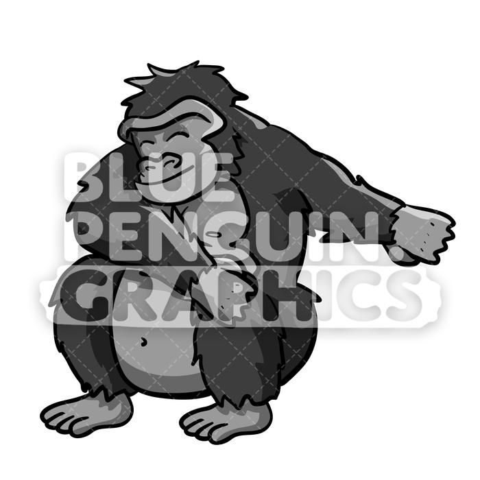 700x700 Gorilla Floss Dance Vector Cartoon Clipart Illustration