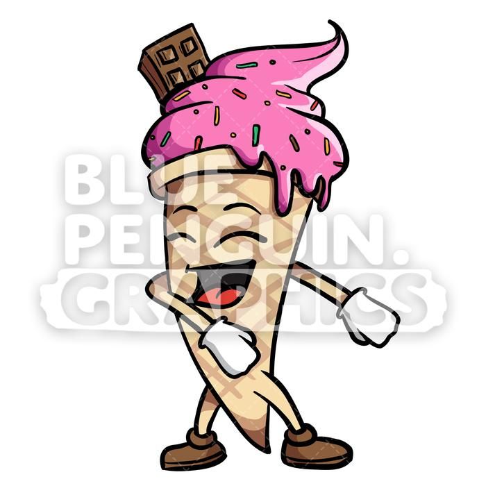 700x700 Ice Cream Floss Dance Vector Cartoon Clipart Illustration