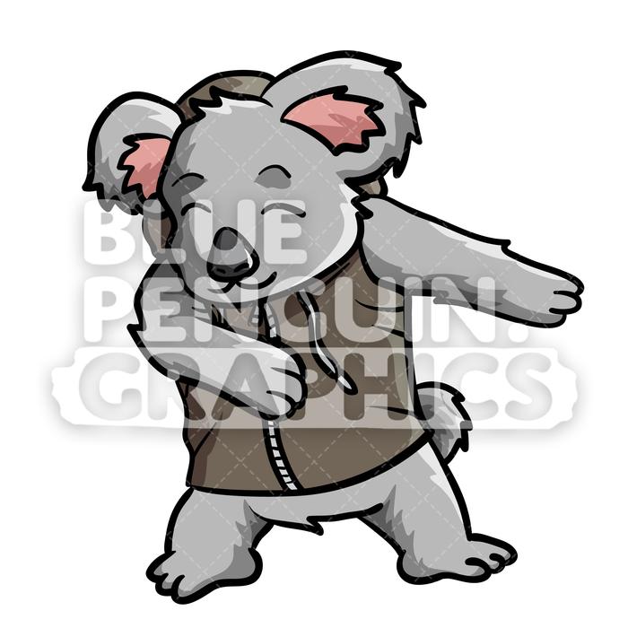 700x700 Koala Floss Dance Vector Cartoon Clipart Illustration Blue