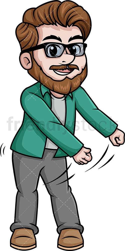 501x1000 Man Doing The Floss Dance Cartoon Clipart Vector