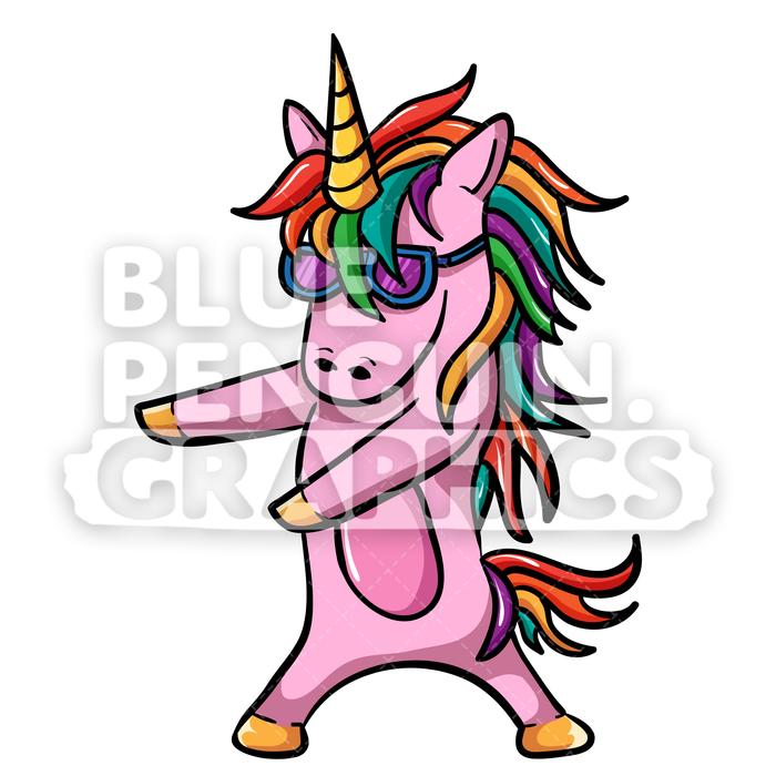 700x700 Pink Unicorn Floss Dance Vector Cartoon Clipart Illustration