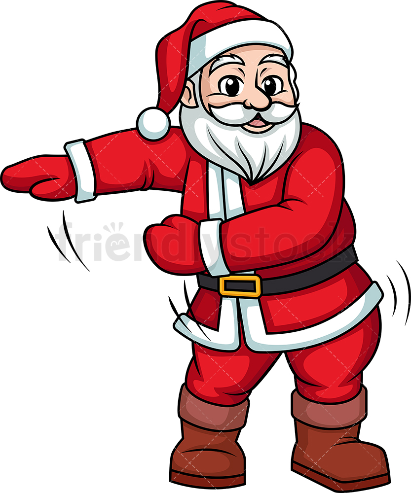 833x1000 Santa Doing The Floss Dance Cartoon Clipart Vector