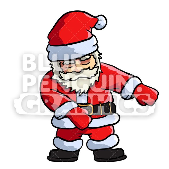 700x700 Santa Floss Dance Vector Cartoon Clipart Illustration Blue