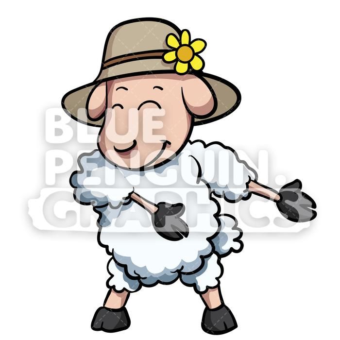 700x700 Sheep Floss Dance Vector Cartoon Clipart Illustration Floss