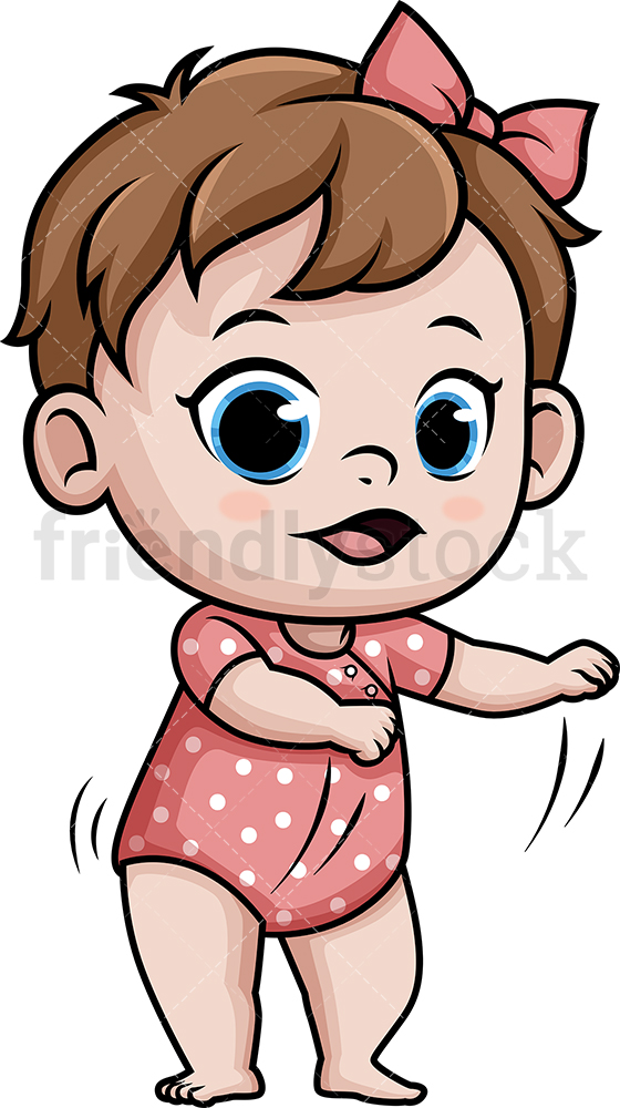 560x1000 Baby Girl Doing The Floss Dance Cartoon Clipart Vector