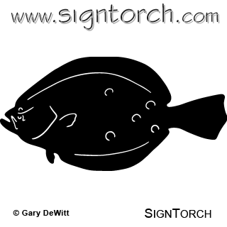 320x320 Flounder Signtorch, Turning Images Into Vector Cut Paths