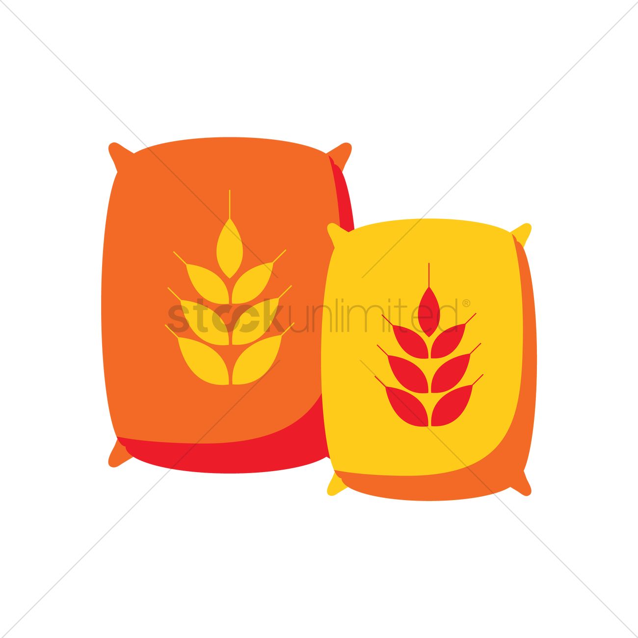 Wheat Bag And Flour Vector Image 1300x1300 Wheat Bag And Flour Vector Image