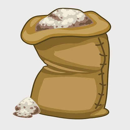 Canvas Bag Full Of Flour, Vector Isolated Premium Clipart 416x416 Canvas Bag Full Of Flour, Vector Isolated Premium Clipart