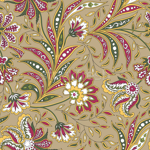 600x600 Floral Seamless Pattern Flourish Oriental Ethnic Background
