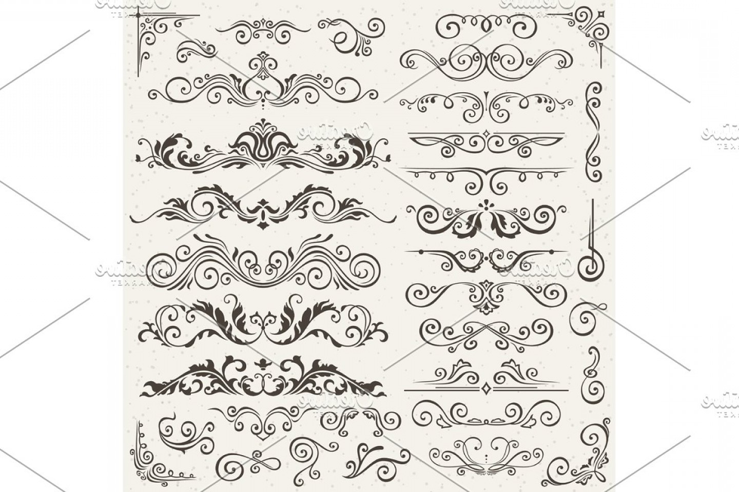 1440x960 Flourish Border Corner And Frame Elements Collection Handandbeak