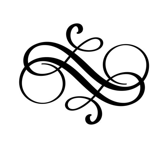 544x490 Vector Floral Calligraphy Element Flourish Border, Divider