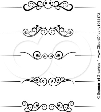 407x450 Clipart Black And White Flourish Borders Digital Collage