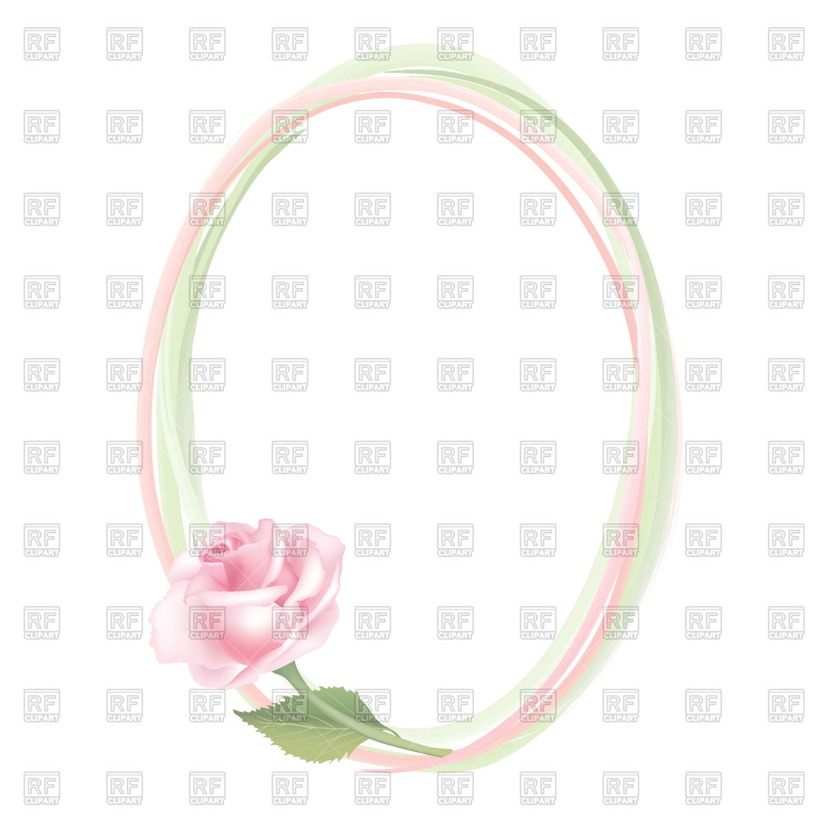 1200x1200 Pink Oval Border With Rose
