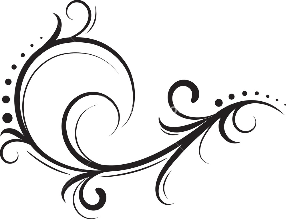 1000x765 Vector Floral Flourish Royalty Free Stock Image