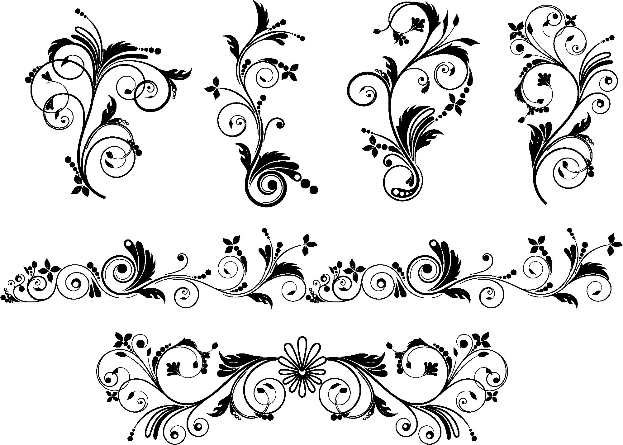 2000x1429 Curl Flourish Vector Art Illustration