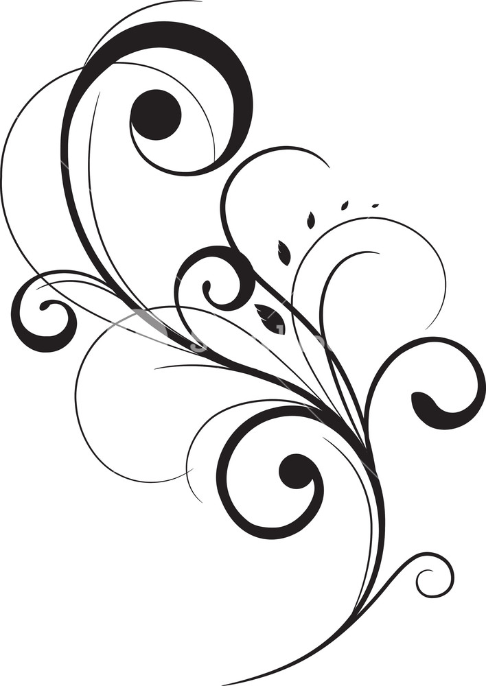 Vector Floral Flourish Royalty Free Stock Image 708x1000 Vector Floral Flourish Royalty Free Stock Image