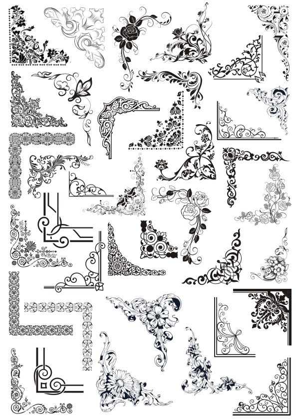 Corner Flourish Free Vector Cdr Download 595x842 Corner Flourish Free Vector Cdr Download