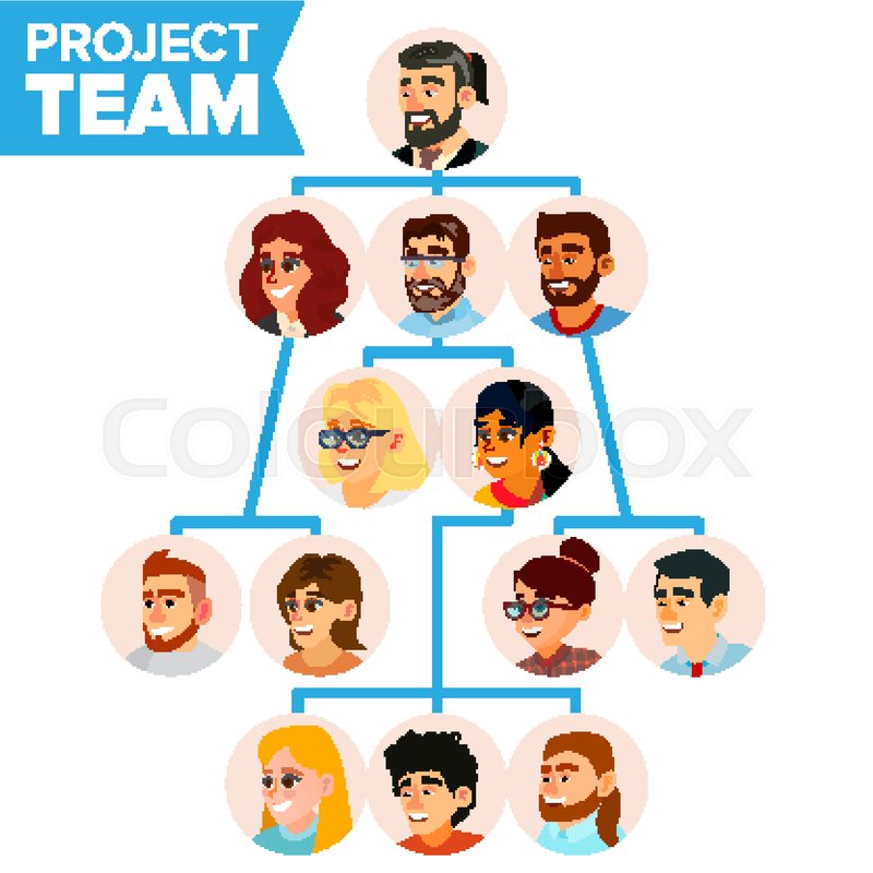 800x800 Teamwork Flow Chart Vector Company Stock Vector Colourbox