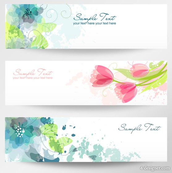 Designer Elegant Floral Banner Vector Material 557x560 Designer Elegant Floral Banner Vector Material