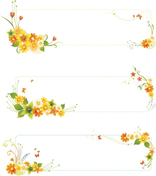 Flower Banner Vector At Vectorified.com | Collection Of Flower Banner ...