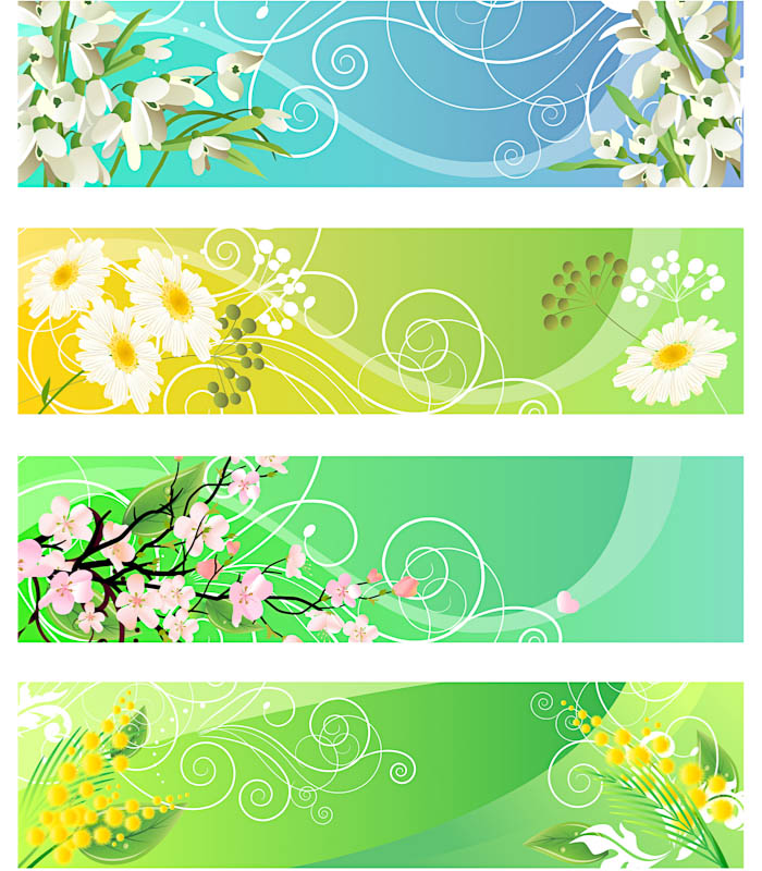 Flower Banner Vector At Vectorified.com | Collection Of Flower Banner ...